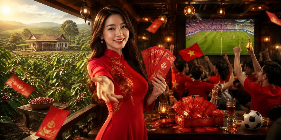 Phong bì đỏ và trang phục áo dài truyền thống trong không khí xổ số lễ hội tại Buôn Ma Thuột